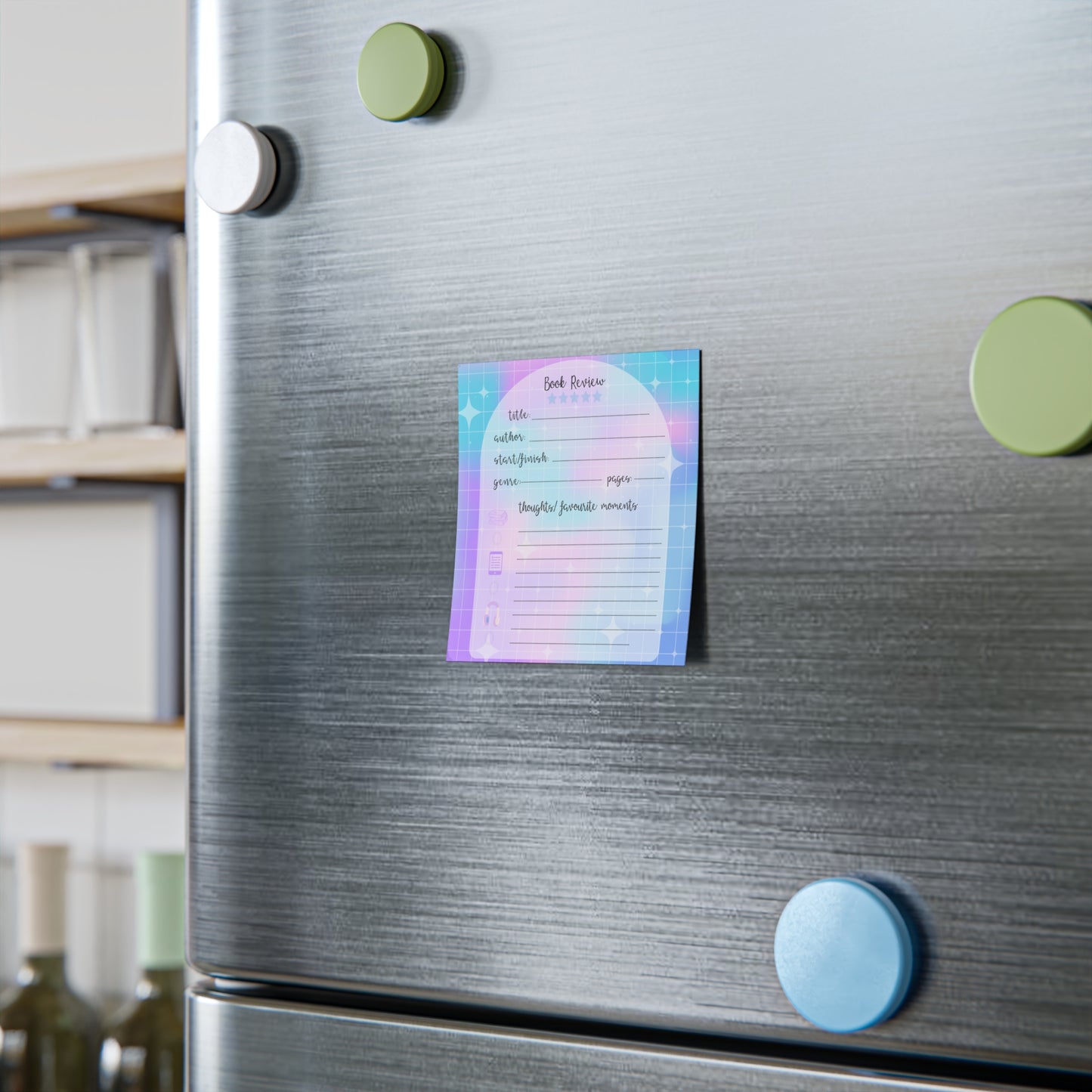 Book Review Post-it Note Pads — Pastel Aesthetic Bookish Sticky Notes for Reading Logs & Reviews