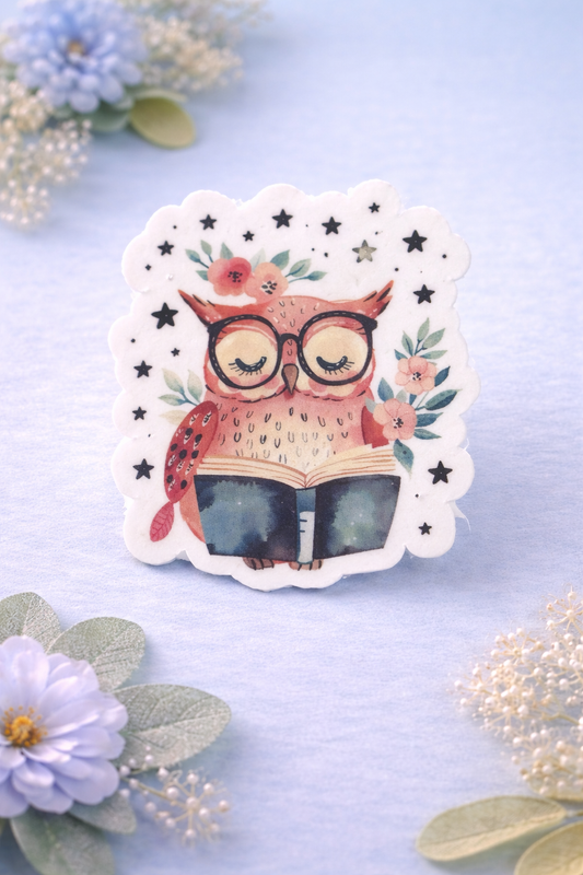 Bookish Owl Sticker