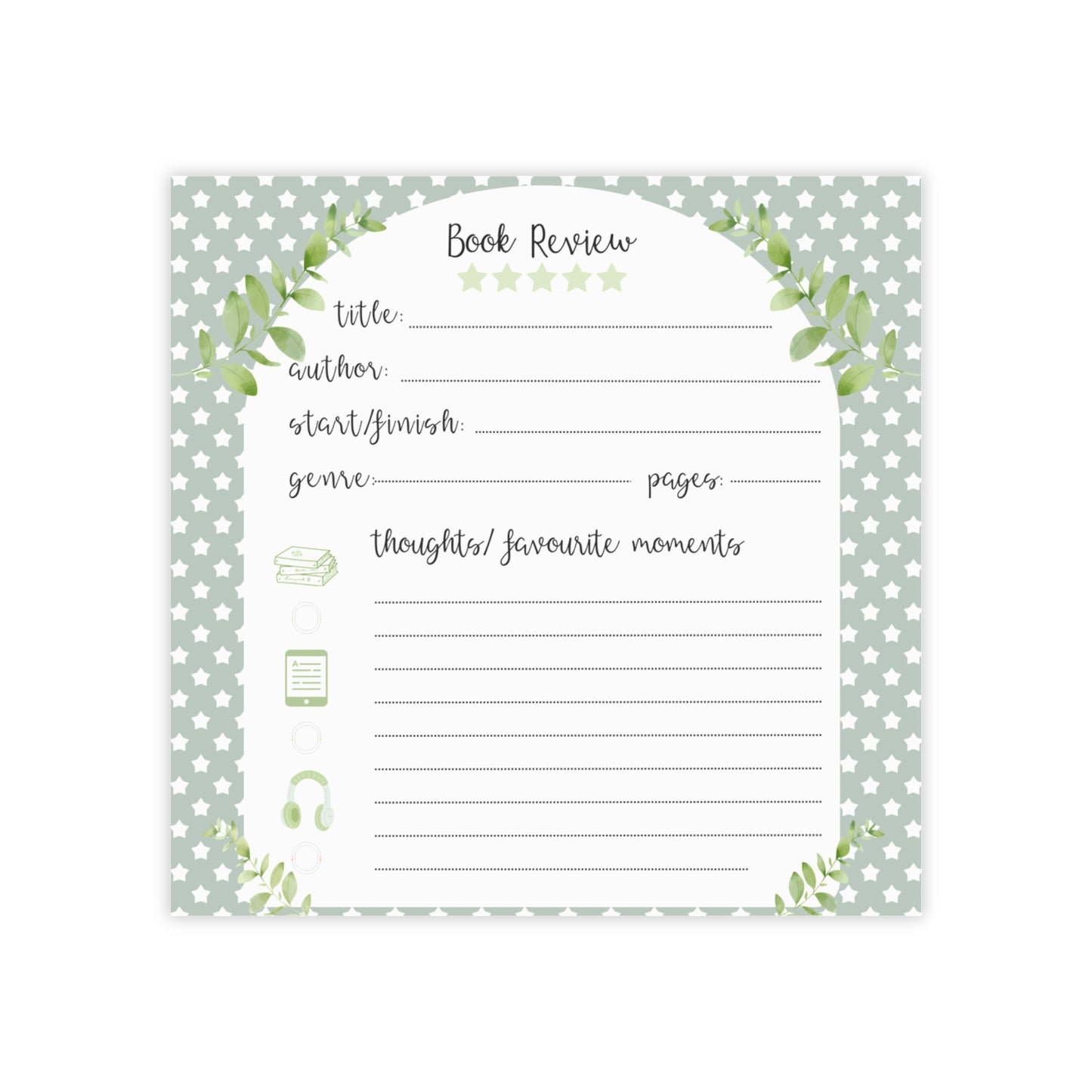 Book Review Post-it® Note Pads — Lined Reading Journal Sticky Notes