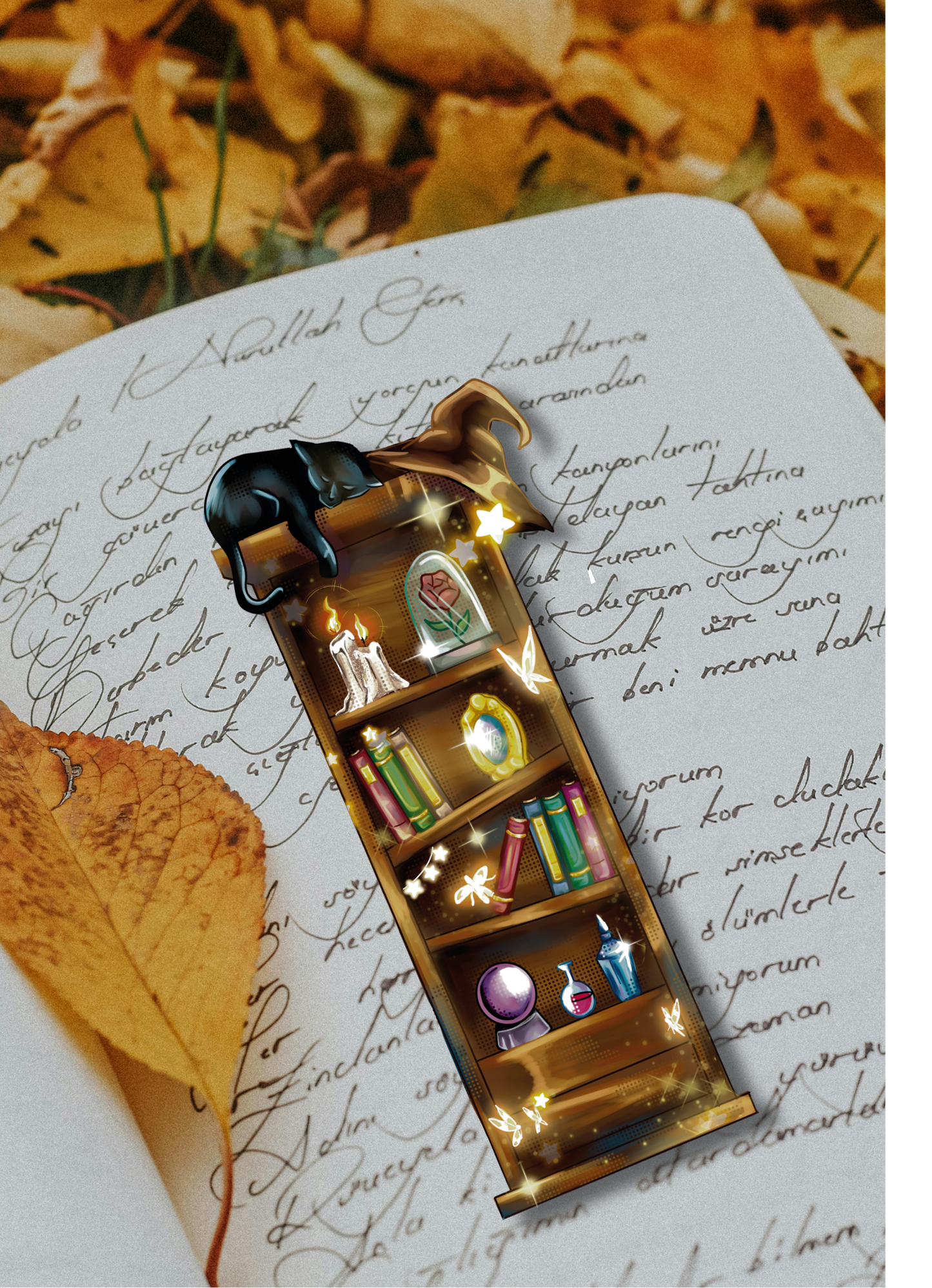 Cozy Fantasy Bookshelf Bookmark
