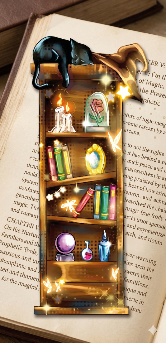 Cozy Fantasy Bookshelf Bookmark
