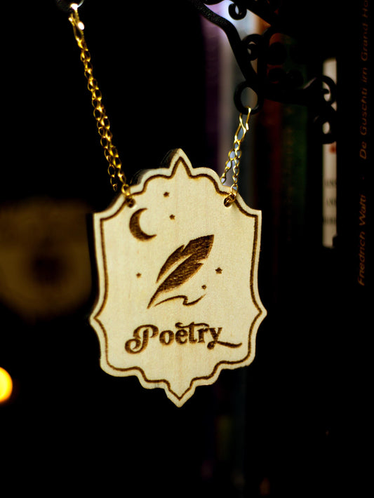 Poetry Tavern Sign Bookend | Laser Engraved Balsa Wood & 3D Printed PLA | Book Nook Literary Shelf Decor